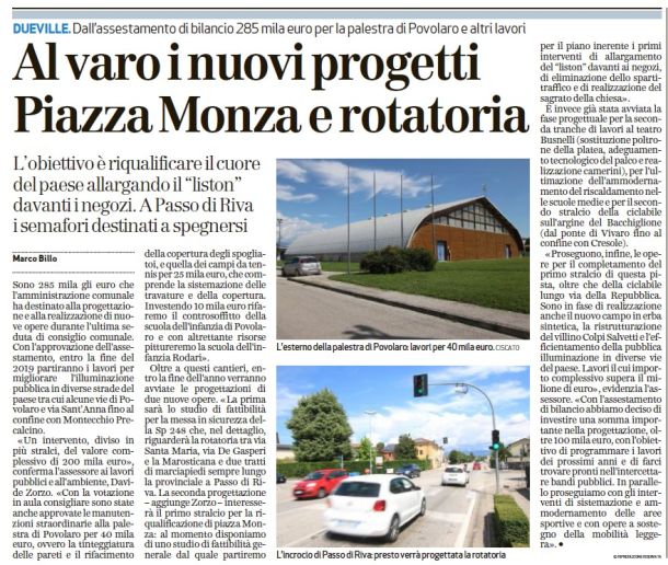 Al varo i nuovi progetti: Piazza Monza e rotatoria