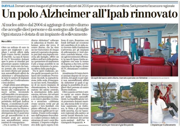 Un polo Alzheimer all'IPAB rinnovato